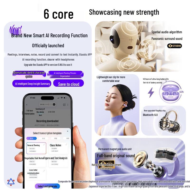 Xiaodu G108 Open-Ear Clip-On Wireless Sport Earbuds