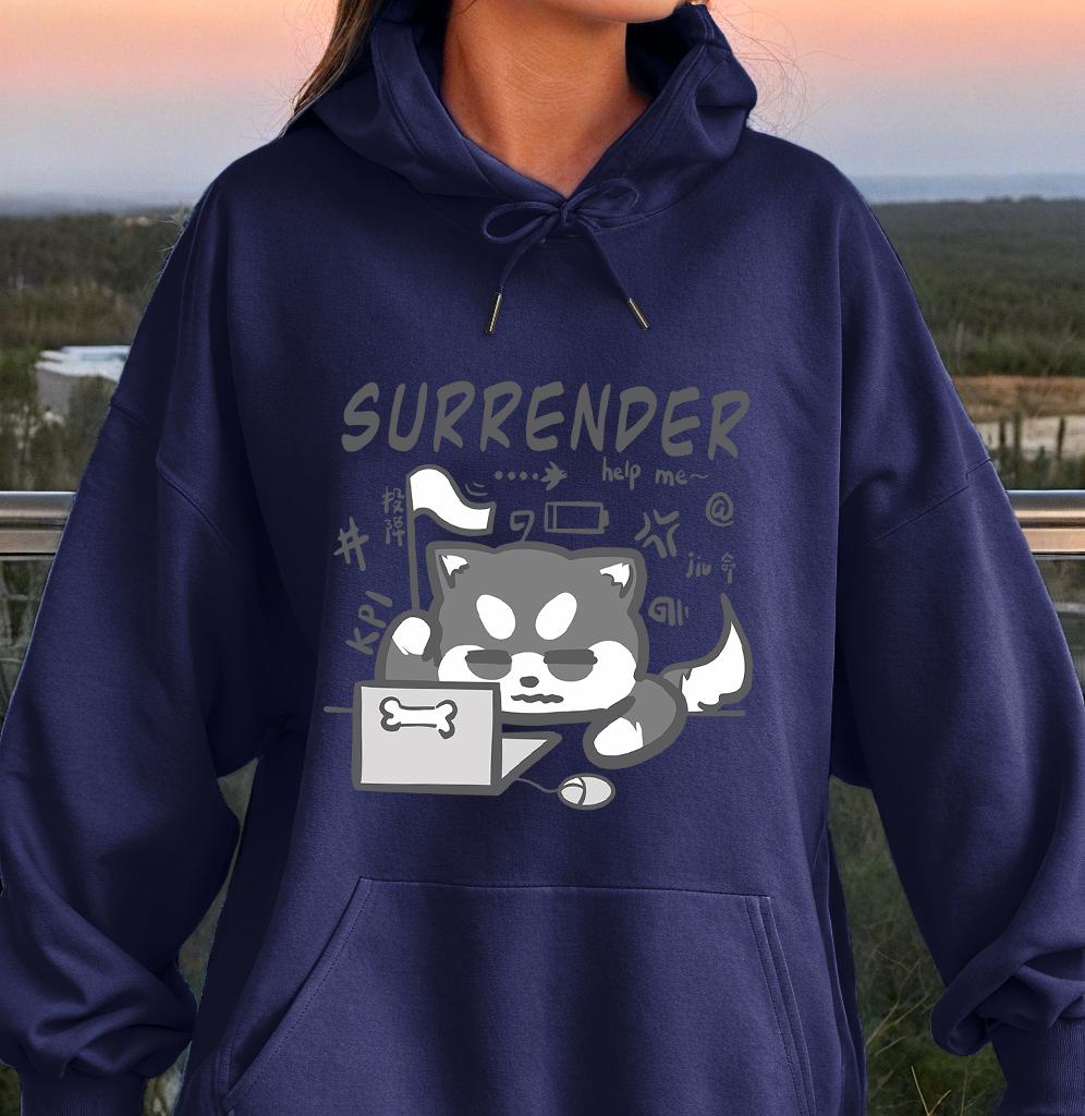 Surrender A Tired Working Dog Design Women Hoodie Cartoons Sport Streetwears Basic Street Tracksuit Casual Creativity Pullover