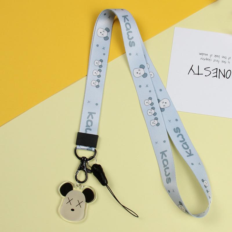 Cartoon Mobile Phone Lanyard, Cute Pendant, Wide And Flat Braided Belt, Lanyard, Key, Badge, Card Cover, Neck Lanyard.