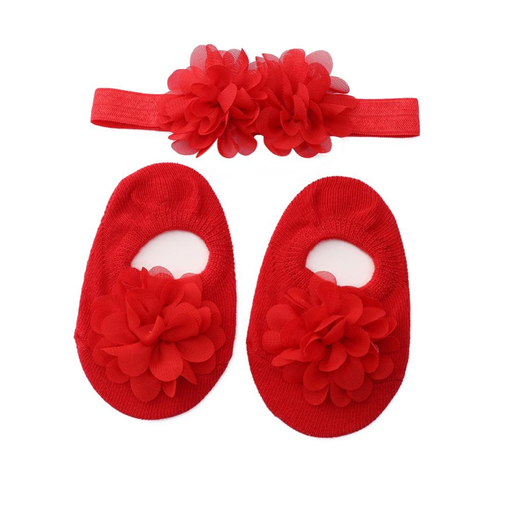 Socks + Headband Set Baby Princess Flower Socks 0-12M Toddler Cute Socks 0-24 Months