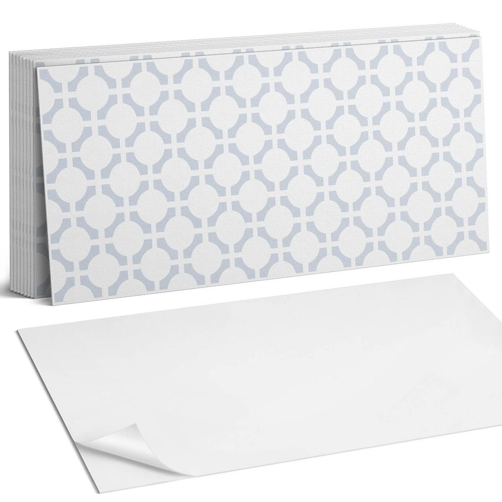 Kafelki Pcv Z Motywem Łatwa Dekoracja Do Jadalni Geometryczny Wzór Z Owalami 10X40X20 Cm