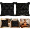 Halloween Cat Throw Pillow Cover Washable Plush Jacquard Pillowcase Reusable Embroidered Throw Cushion Covers Home Decorations