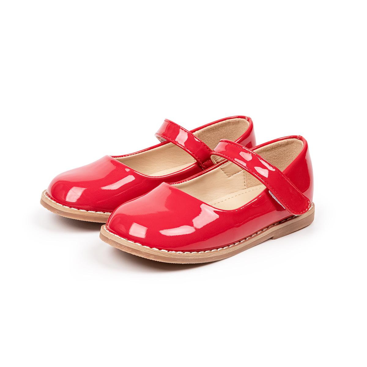 British Style Girls Princess Leather Shoes - Soft Sole, Spring/Autumn Size 21, Insole 14.2 cm, 171.5g