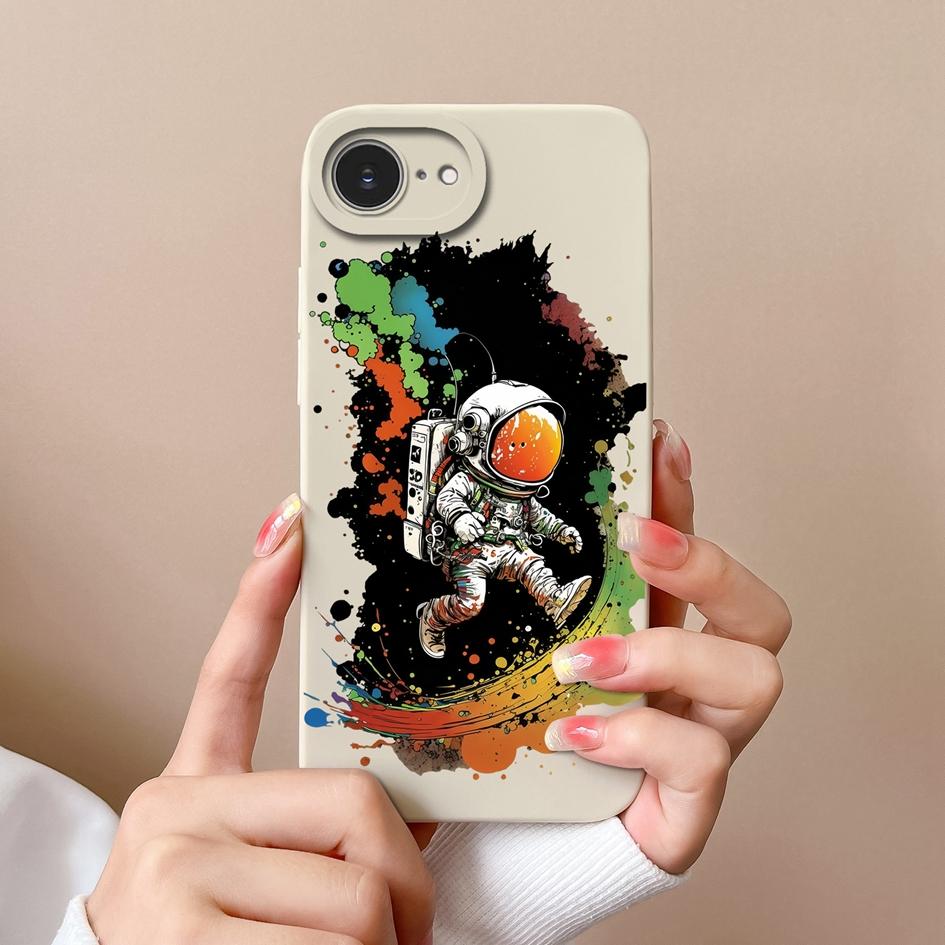 Cute Lucky Girl Phone Case For Apple iPhone 16e Soft Liquid Silicone High Quality Anti Drop Durable Anti Slip Protective Shell For Apple Bumper Covers