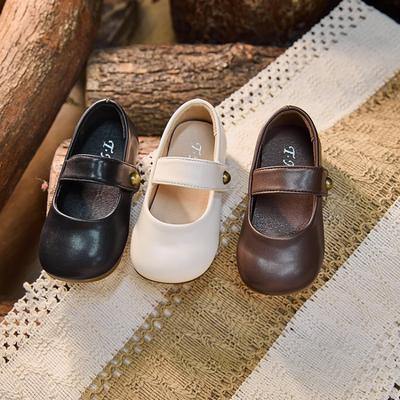 Einfache Kinderballerinas Klassische einfarbige Mädchen Lederschuhe Mode Vielseitige Kinder Causal Prinzessin Flache Schuhe Weiche Sohle