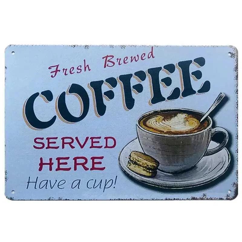Vintage Metal Tin Logo Wall Decoration Vintage Coffee Art Poster Kitchen Bar Club Coffee Shop Board Room Decoration