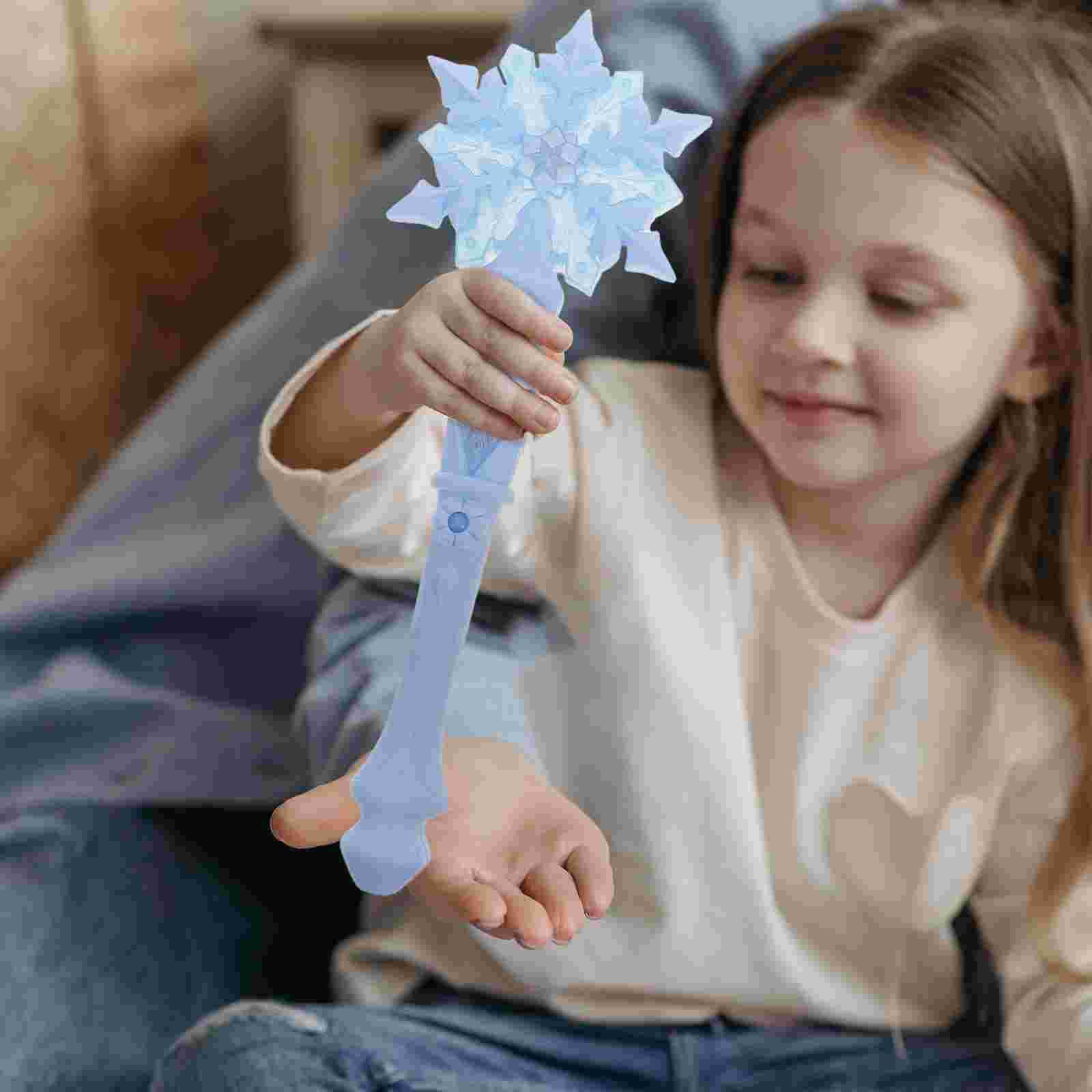 2 Pcs Birthday Present Snow Wand Child Kids Toys Light up Princess Plastic Girl Fairy 32.00X11.00X3.00CM