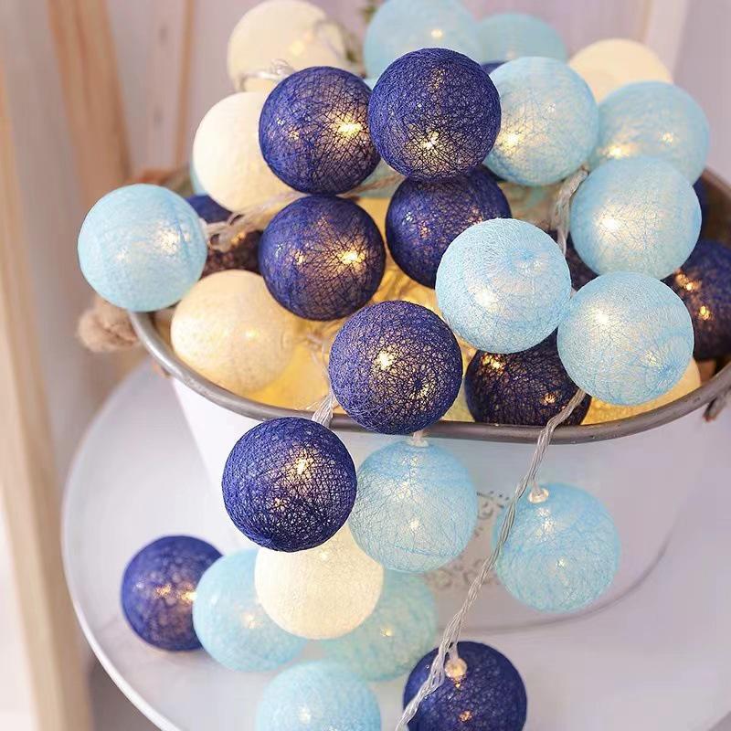 

Светодиодные гирлянды из хлопковых шариков с USB - Рождественские праздничные декоративные мигающие огни «Звездное небо» 1.5m 10 Lights Battery