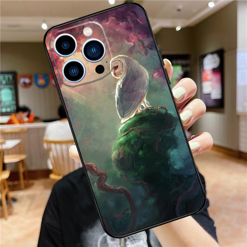 Owl Watercolor Animal Soft Case For iPhone 16 15 Pro Max 14 Plus 13 12 Mini 11 XS Max X XR 7 8 Back Cover