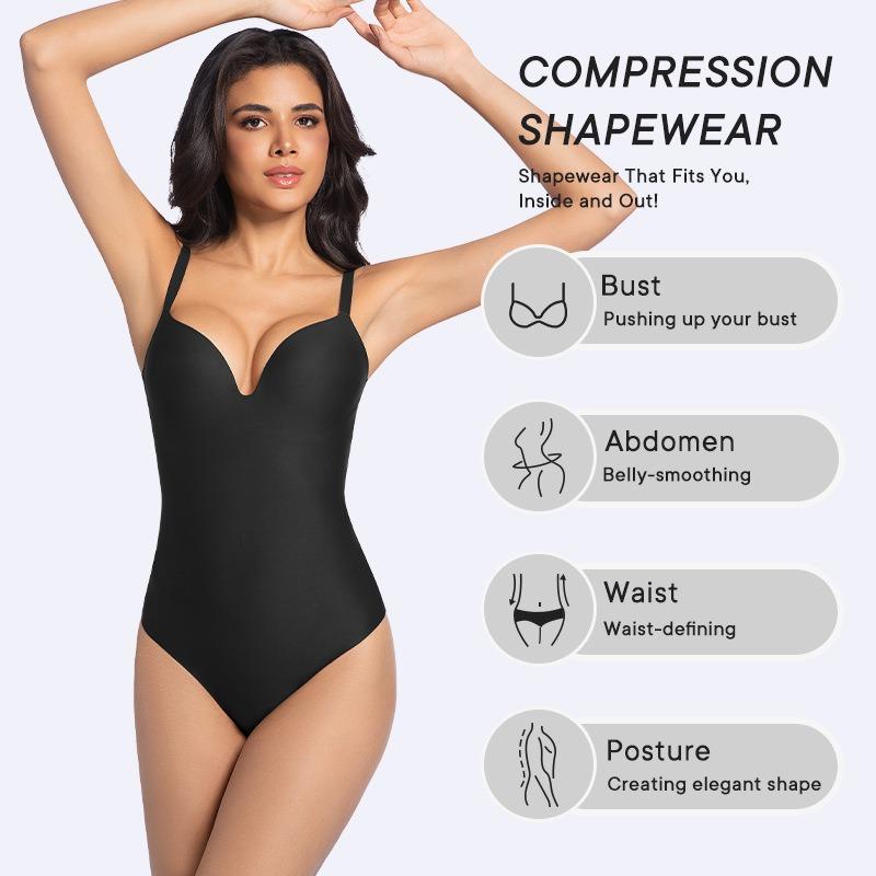 Seamless Full Body Deep V Backless Tummy Control Butt Lift Shapewear Bodysuit