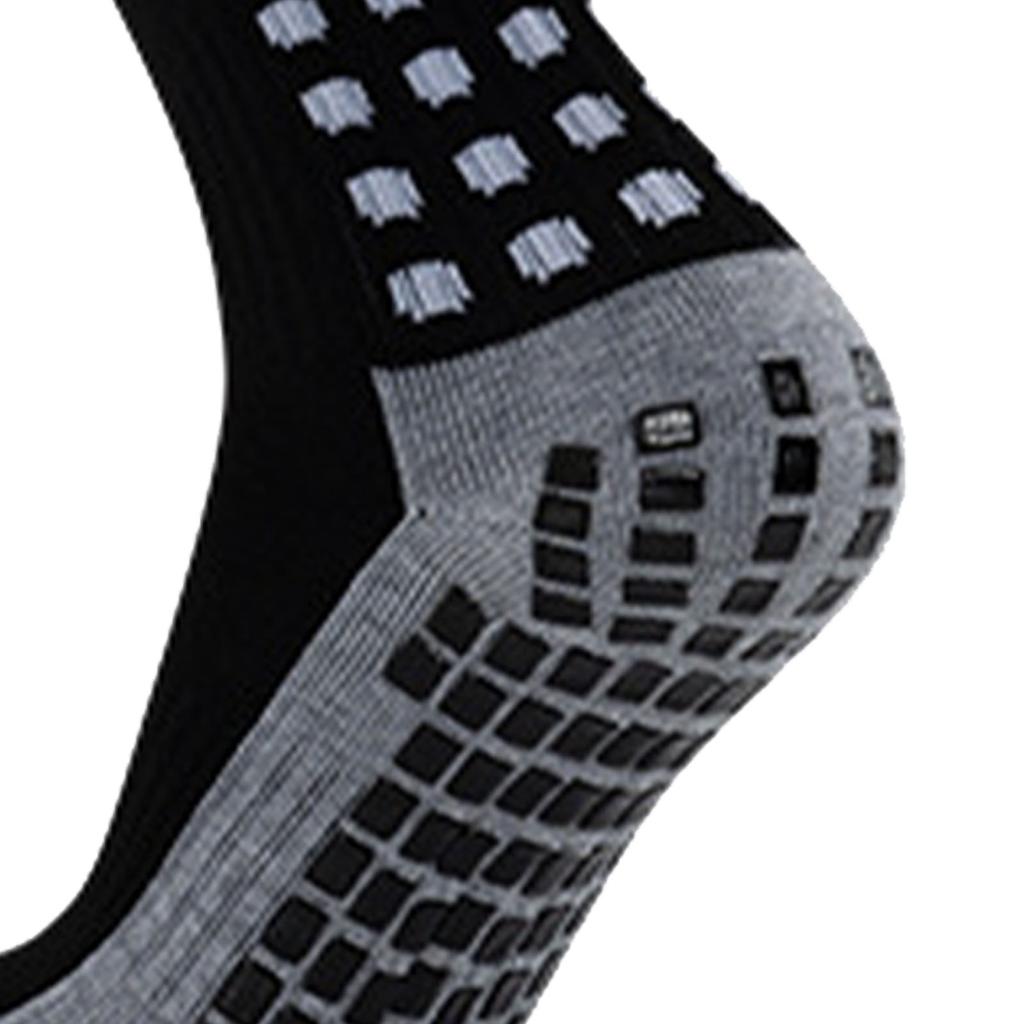 Kids Football Socks Sweat Absorbing Prevent Slip Stretchy Child Sport Stockings for Boys Girls Black 2 Pairs