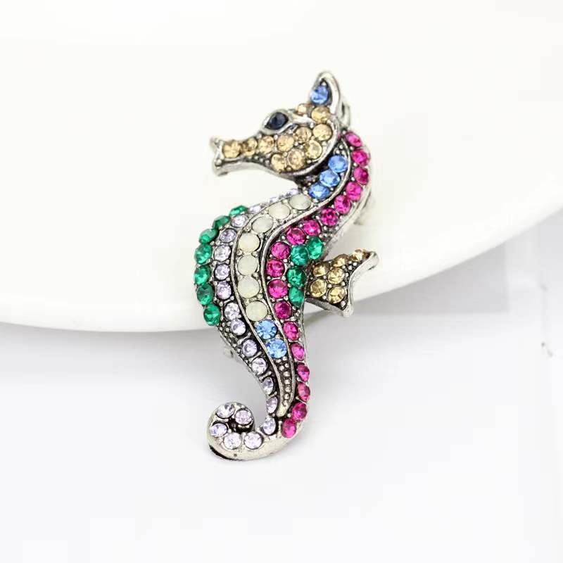 Marine Life Brooch Alloy Retro Seahorse Jewelry Accessory For Men And Women