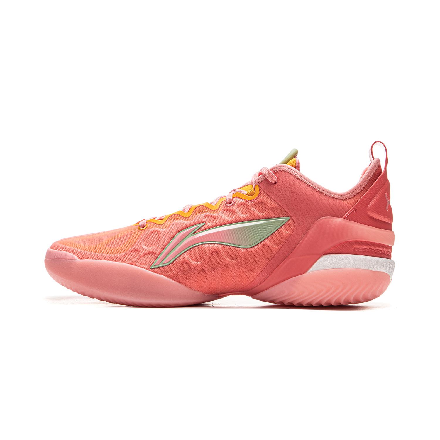 

new LINING Yushuai 19V2 Basketball Shoes Men s Low top Pink Orange 45