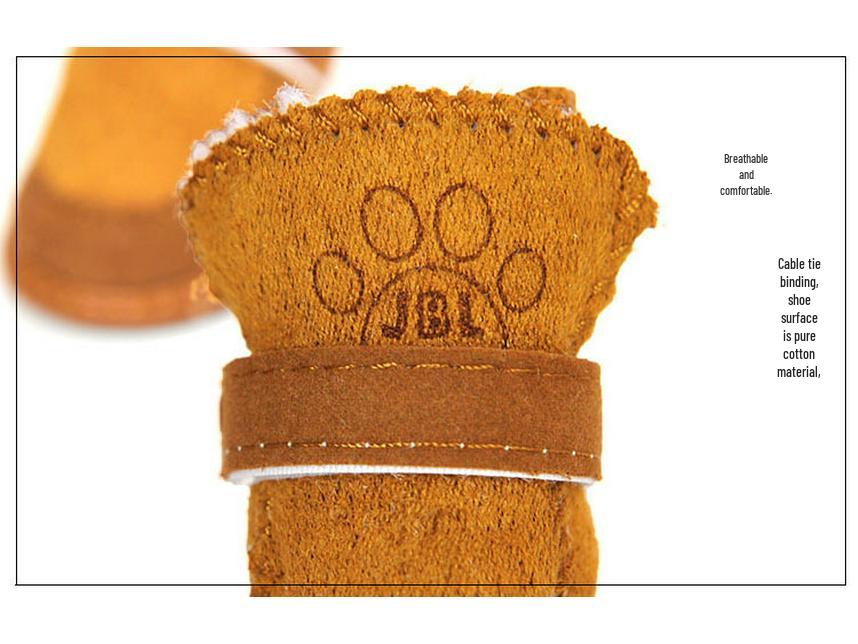 Waterproof Winter Teddy Dog Shoes - Cotton Pet Boots for Autumn & Winter