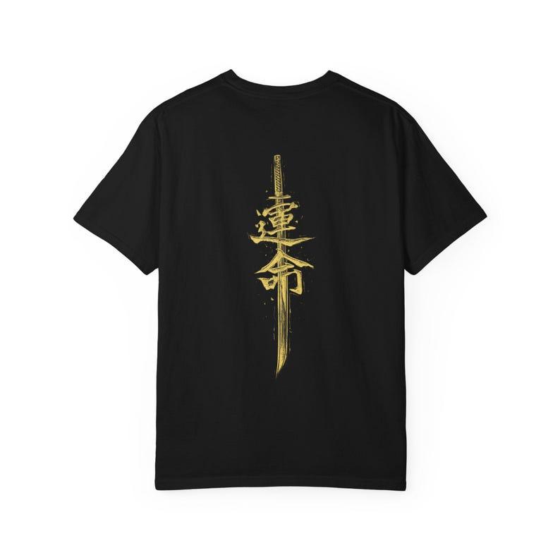 Japanese Samurai Katana Graphic Print T-shirt Destiny Kanji Streetwear Tee Dark Aesthetic Urban Unisex WoUnisex Fashion Casual Tops