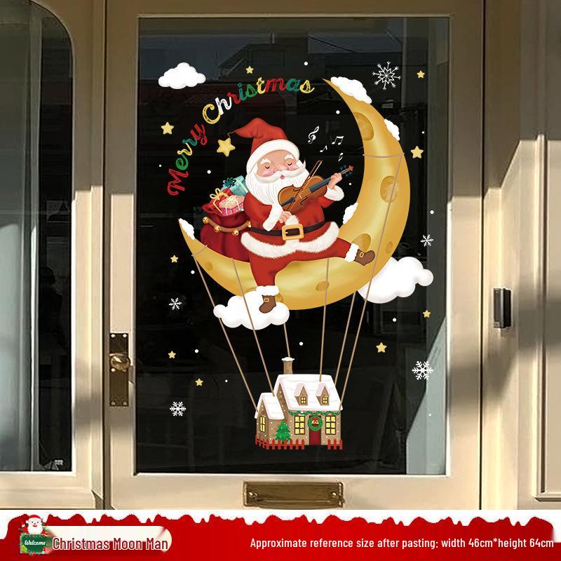 Santa Claus Christmas Window Cling Stickers for Tree and Scene Decoration