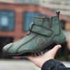 Brand Men High Top Boots Men's Leather Shoes Winter Fashion Plush Warm Outdoor Sneakers Non-Slip Zipper Driving Shoes Big Size48