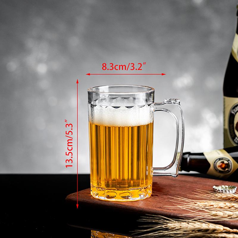 Acrylic Beer Cup Household Mug Mugs Drinking Glasses Handles Milk Coffee Juice Water Cup Barware Drinkware For Home Party Bar Ka