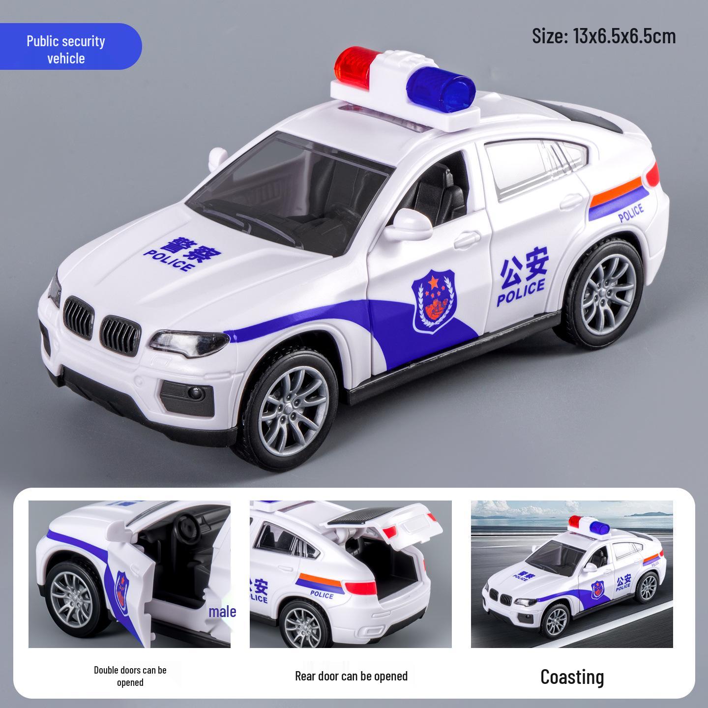 

Детская инерционная полицейская машина: Открывающиеся 3 двери, Подарок для мальчиков, Имитационная игрушка на тему скорой помощи