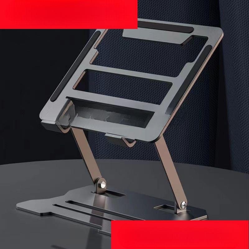 Foldable Alloy Laptop Stand with Heat Dissipation for Notebooks and Tablets - Silver, No Installation Needed.