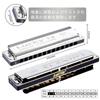 East Top Lucky13 (solo-D) 13-Hole Blues Harmonica in D, for Jazz Professionals, Adults, and Children, Perfect for Study and Practice, with Brass Cover