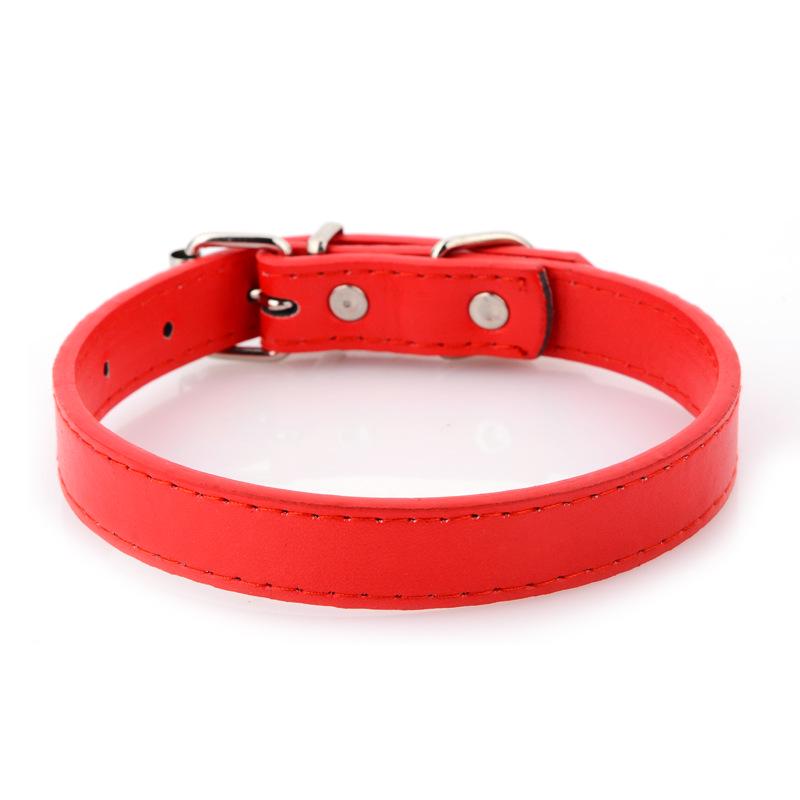 PU kůže psí obojek: Více specifikací, Jednoduchý design, Plochý obojek pro domácí mazlíčky, Vícebarevné možnosti