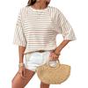 Summer New Round-neck Pullover Women's Simple and Versatile Striped Sleeveless T-shirt