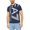 Emporio Armani Ss22 Cotton Letter Crew Neck Short Sleeve T-Shirt Men Tops Navy-Blue 3KPT07-PJA2Z-1554