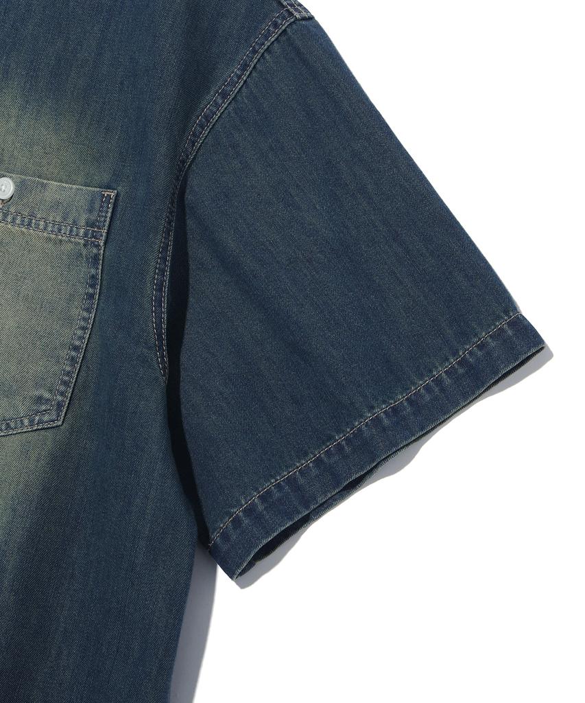 Eonoideu One Pocket Washed Denim Short Sleeve Shirt Lq2Yu347_Dark Indigo