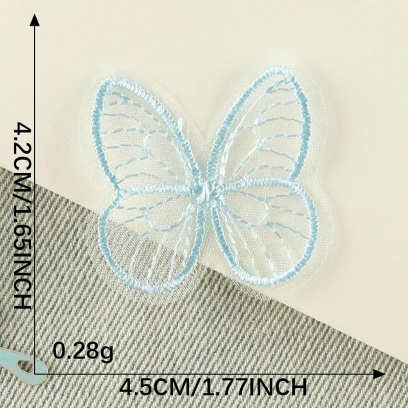 10 Pcs Lovely Animal Repair Patches Iron on Embroidered Patches Cartoon Butterfly Sew On Decorative Appliques for Hat HX6C