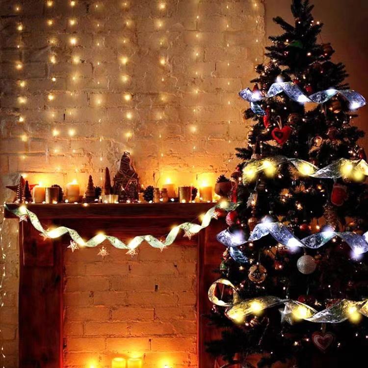 Christmas LED Ribbon String Lights for Tree, Gift Box, Bow, and Decor