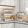 Stainless Steel Multi-layer Kitchen Spice & Oil Rack - No-Drill Countertop Storage for Bottles, Jars, and Utensils