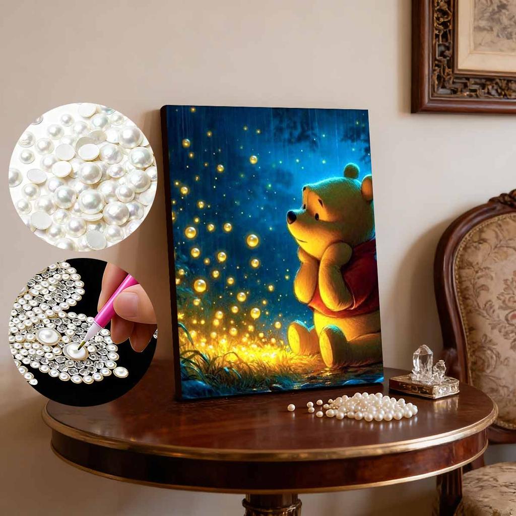 Disney Winnie The Pooh Mosaic Painting Handmade Pearl Embroidery Artwork for Christmas Gift for The Recipient Home Decor Design
