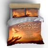 "God Will Carry You Spiritual Bedding Set" Bedding Set (1 Duvet Cover, 2 Pillowcases, Duvet Not Included)