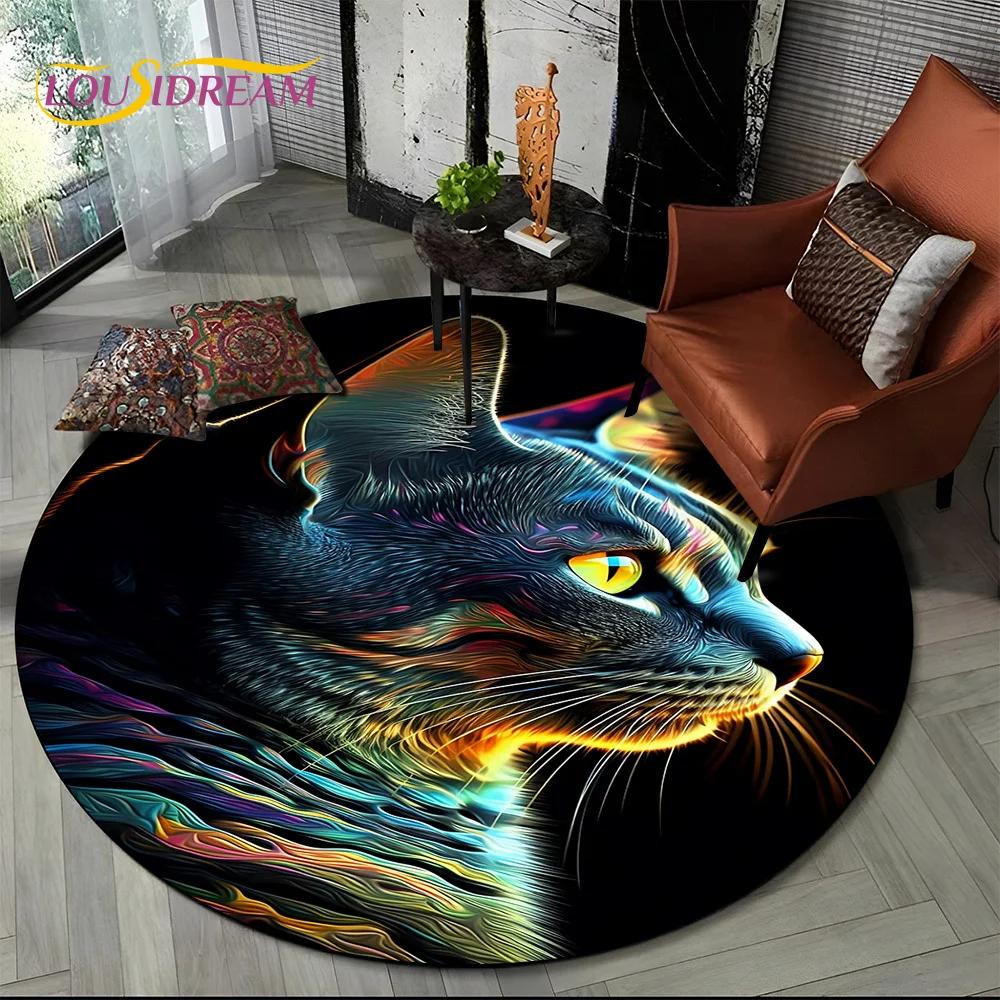 3D Mysteriou Sun Moon Tarot Mandala Magic Round Area Carpet Rug for Living Room Bedroom Kid Playroom Decor,Pet Area Rug Non-slip