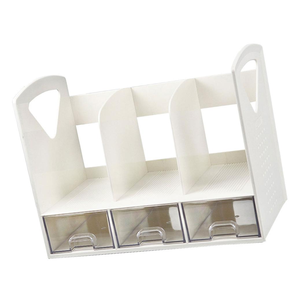 Office Desktop Organizers and Accessories Desk Book Stand with 3 Sliding Drawer for Office Supplies