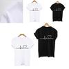 Hochwertiges Sommer Damen Rundhals T-Shirt mit Print und modischem Herzschlag-Design