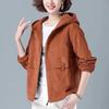 Giacca con cappuccio da donna, giacca casual ampia con cerniera, taglie forti