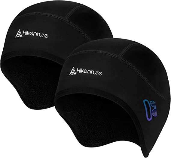 

Hikenture Cycling Cap with Glasses Helmet Road Bike Skull for Construction Commuting Two-Piece Hole, Earmuffs, Fleece-Lined, Waterproof, Breathable, чёрный