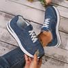Women's Canvas Shoes Fashion Lace-Up Flat Sneakers Solid Color Casual Ladies Vulcanized Shoes