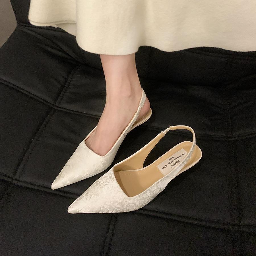 Nai Pai French Evening High Heel Retro Pointed Single Shoes Women's Shoes 2025 Summer New Chinese Beautiful Baotou Sandals