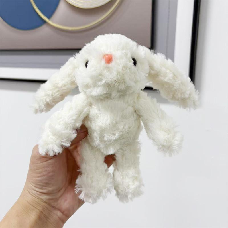 Dopamine Grid Rabbit Soft Toy Keyring With Colorful Bow For Collectors