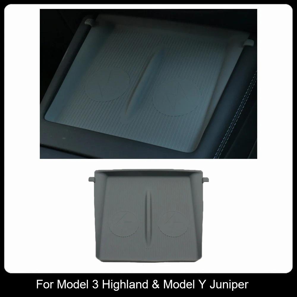 For Tesla Model Y Juniper Wireless Charging Silicone Mat Model 3 Highland Wireless Charging Food-grade Silicone Anti-slip Mat