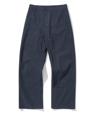 UNIFORM BRIDGE Double Knee Stud Pants Navy
