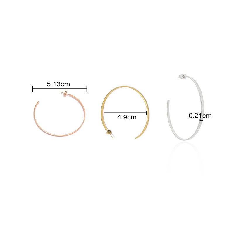 Minimalist C-shaped Large Circle High-end Steel Needle Earrings