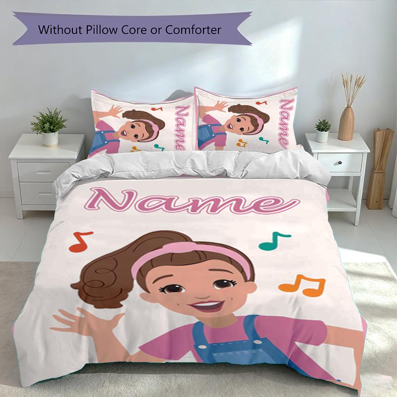 3pcs Custom Name Ms. Rachel Set,Includes 1 Duvet Cover and 2 Pillowcases,All-season Bedroom Decor