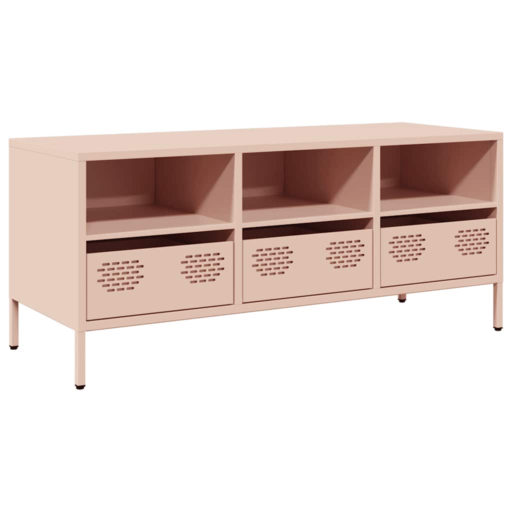 Vidaxl TV Cabinet, Pink, 101.5X39X43.5 Cm, Cold Rolled Steel