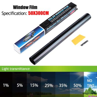 1 Roll 50x300cm 1/5/15/25/35/50 Percent Car Window Tint Film Car Glass Sticker Sun Shade Film Summer UVProtctor Car Sticker Film