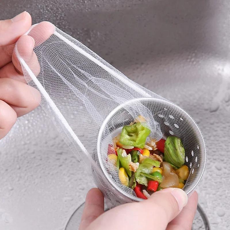 30-500Pcs Disposable Kitchen Sink Filter Sewer Drain Anti-blocking Garbage Bag Pool Leak Mesh Bag Mesh Strainer Sink Garbage Net