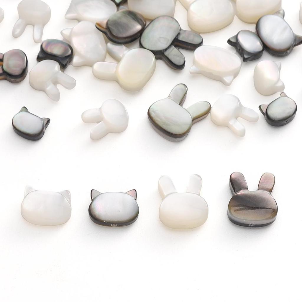 Natural Shell Rabbit Cat Head Beads For DIY Necklace Bracelet Earrings Jewelry Making